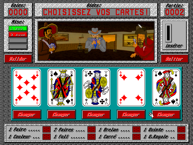 Jeu de Poker [Falcon030] atari screenshot